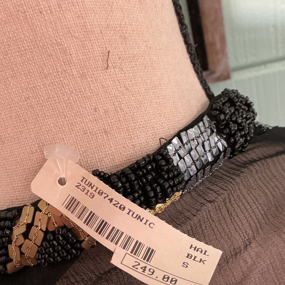 Hale Bob Sheer Embellished Blouse – Beaded – Black – Size S – $249 Retai - Picture 5 of 6